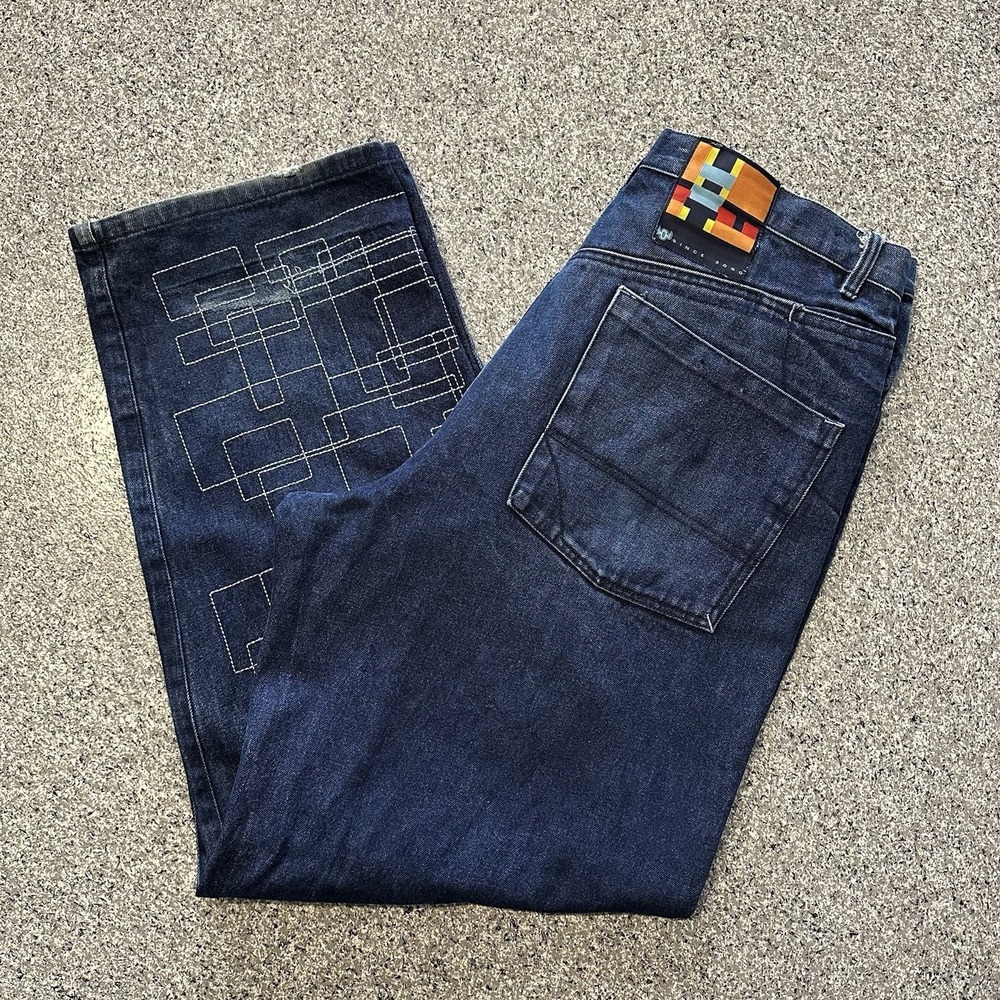 Outkast Jeans Mens 38x32 Y2K Baggy Relaxed Loose Straight Dark Wash Hip Hop